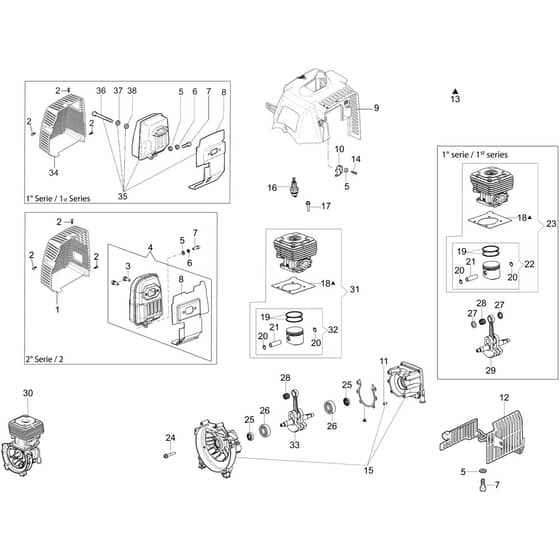 Stark 3810 S -  - Efco Brushcutter Engine Diagram