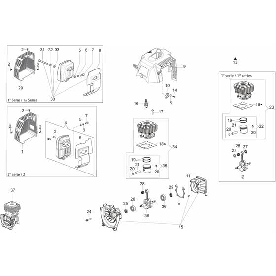 STARK 4410 BP -  - Efco Brushcutter Engine Diagram