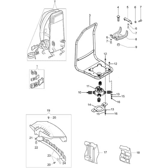 STARK 4410 BP -  - Efco Brushcutter Frame - Accesories Diagram