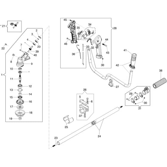 STARK 4410 T -  - Efco Brushcutter Transmission Diagram