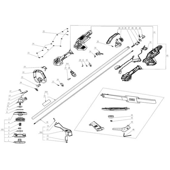 EGO STX4500 - Professional-X Trimmer-Brush Cutter (May 2024) Main Assy Diagram