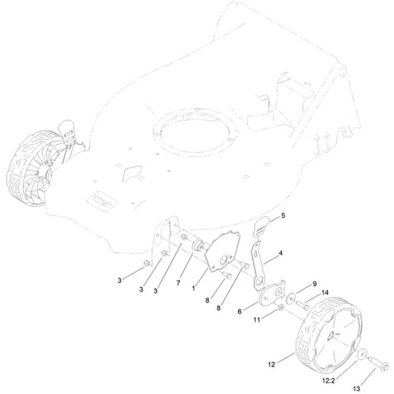 Toro Super Recycler C53AST 53cm - 21693 (414500000 - 414899999) Front Wheel and Height-of-Cut