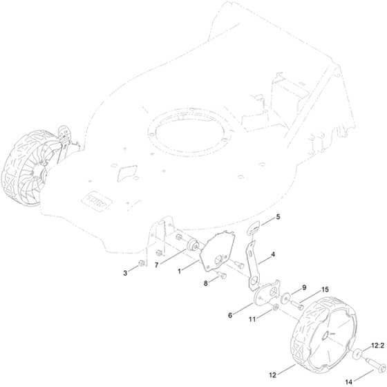 Toro Super Recycler C53AST 53cm - 21693 (414900000 - 418355397) Front Wheel and Height-of-Cut
