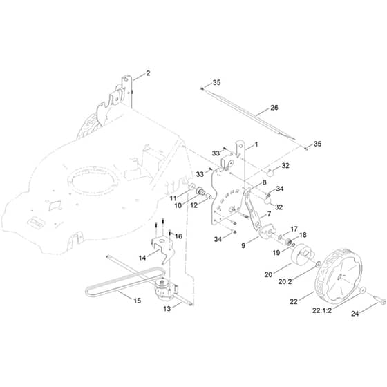 Toro Super Recycler C53AST 53cm - 21693 (418355398 - 999999999) Rear Wheel and Height-of-Cut