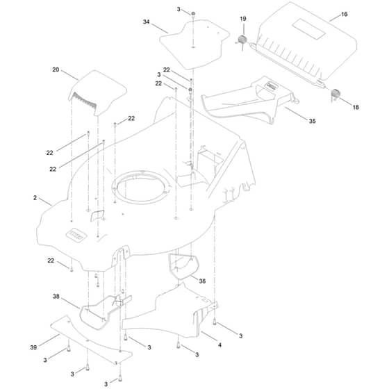 Toro Super Recycler C53AST 53cm - 21693 (400000000 - 410999999) Deck