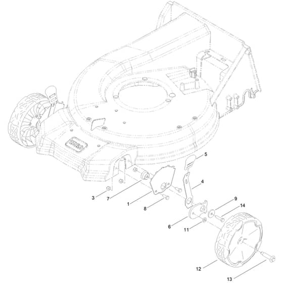 Toro Super Recycler C53AST 53cm - 21693 (400000000 - 410999999) Front Wheel and Height-of-Cut