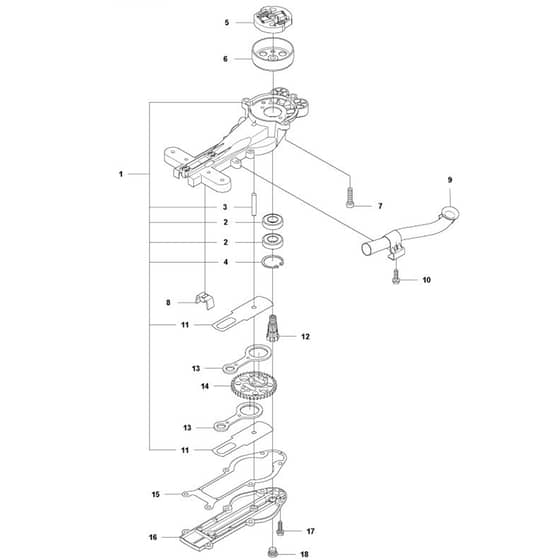 McCulloch SuperLite 4528 - 966693301 - Clutch & Gearbox Parts Diagram