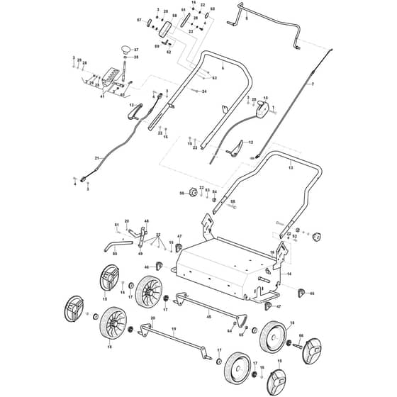 SVP 40 G - 2020-2025 - 211400248/ST1 - Stiga Scarifier Handle, Wheel Diagram
