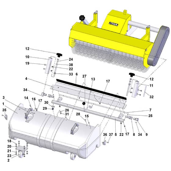 Sweeper with collector - 2012-2024 - 13-3910-11 - Stiga Front Mower Lawn sweeper Diagram