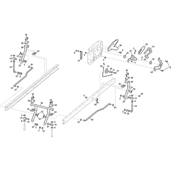 Swift 372e - 2022-2025 - 2T0250481/ST1 - Stiga Ride On Mower Cutting Plate Lifting Diagram