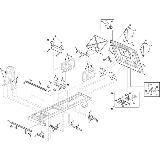 Swift 372e - 2022-2025 - 2T0250481/ST1W - Stiga Ride On Mower Frame Diagram