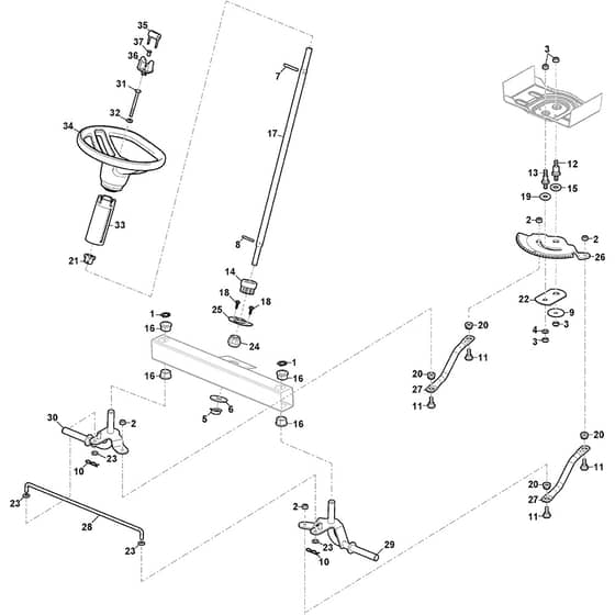 Swift 372e - 2022-2025 - 2T0250481/ST1W - Stiga Ride On Mower Steering Diagram