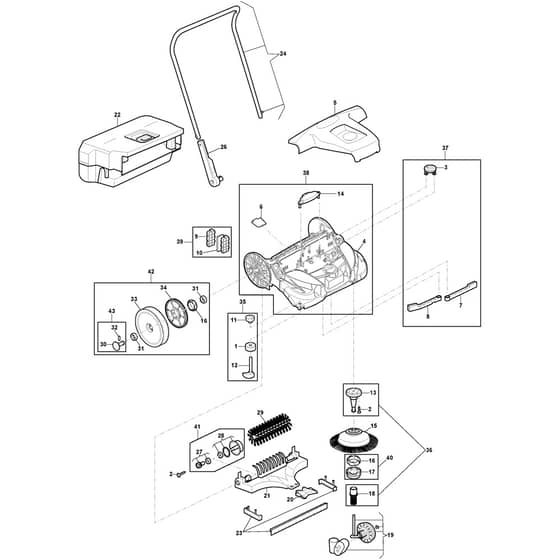 SWP 577 - 2018-2026 - 2W0775012/ST1 - Stiga Sweeper Hand Push Sweeper Diagram