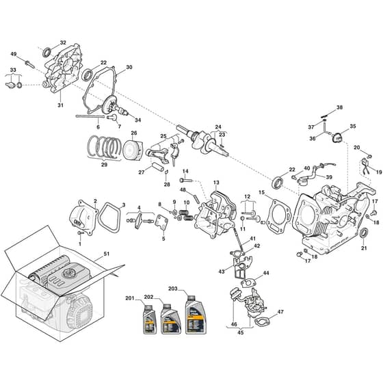 SWS 600 GE - 2020-2023 - 219602532/ST1 - Stiga Sweeper Piston, Crankshaft Diagram