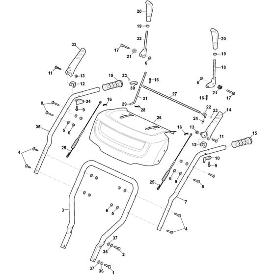 SWS 800 G - 2017-2026 - 219802532/S17 - Stiga Sweeper Handle Diagram