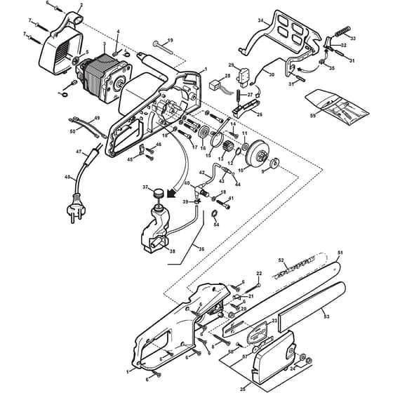SYNERGY 40 - 2002 - 192016007 - Stiga Chainsaw Chainsaw Diagram