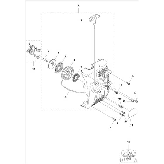 McCulloch T22 LS - 9666319-01 - 2012-01 - Starter Parts Diagram
