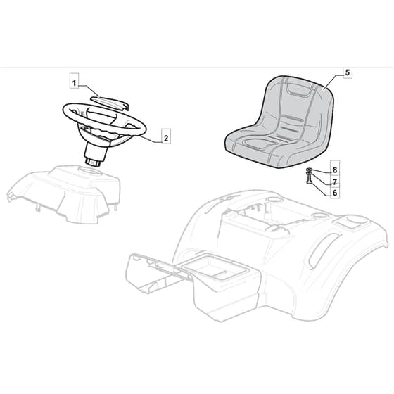 T30M - 2012-2019 - 2T2010436/BQ - Mountfield Ride On Mower Seat Diagram