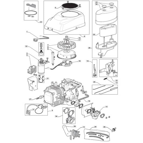T35H - 2008 - 299964336/BQ - Mountfield Ride On Mower TRE0801 Engine Diagram
