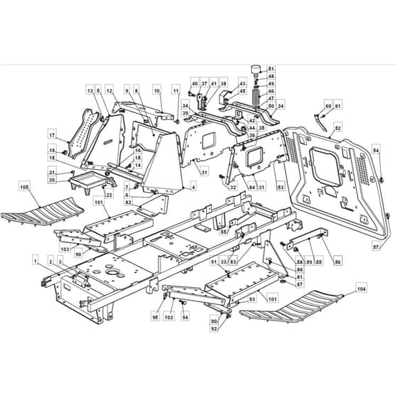 T35M - 2008 - 299954336/BQ - Mountfield Ride On Mower Chassis Diagram