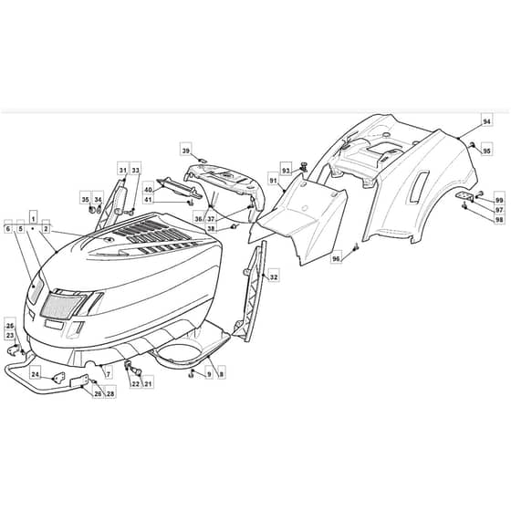 T35M - 2011-2013 - 2T0320436/BQ - Mountfield Ride On Mower Body Diagram
