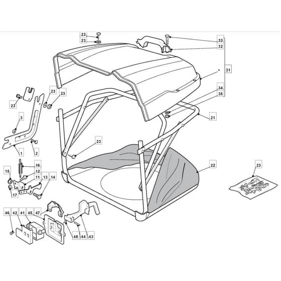 T35M - 2011-2013 - 2T0320436/BQ - Mountfield Ride On Mower Grasscatcher Diagram