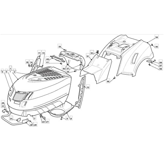 T35M - 2009 - 2T2244436/BQ - Mountfield Ride On Mower Body Diagram