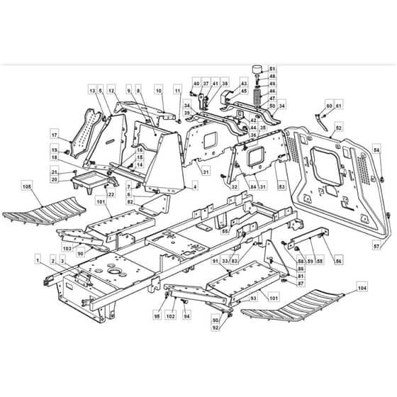 T35M - 2009 - 2T2244436/BQ - Mountfield Ride On Mower Chassis Diagram