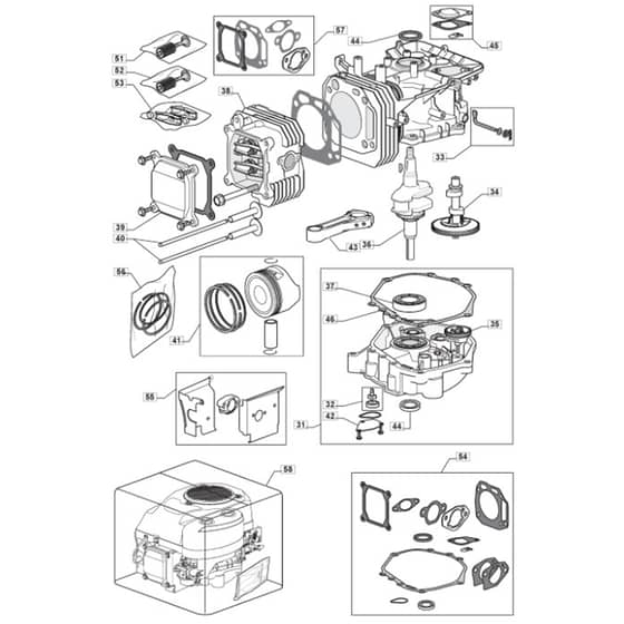 T35M - 2009 - 2T2244436/BQ - Mountfield Ride On Mower Engine - ST. TRE0701 Diagram