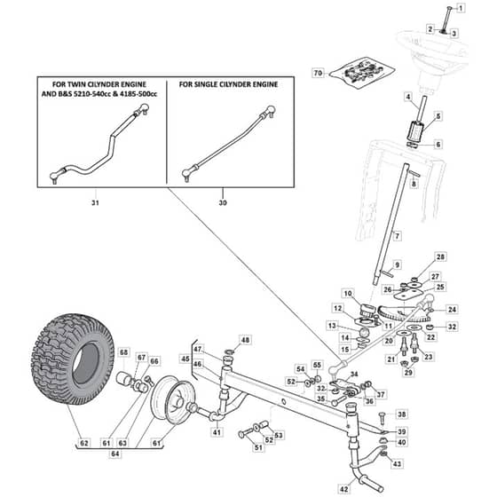 T38H - 2016-2019 - 2T2610406/SF - Mountfield Ride On Mower Steering Diagram