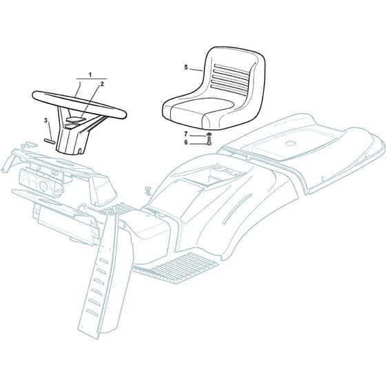 T40H - 2008 - 299931436/BQ - Mountfield Ride On Mower Seat and Steering Wheel Diagram