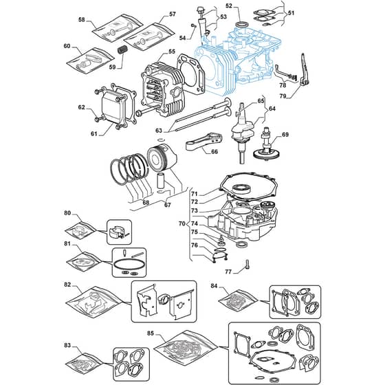 T40H - 2015-2019 - 2T1730436/BQ - Mountfield Ride On Mower Engine - -ST. TRE0801 Diagram