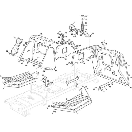 T40H - 2020-2022 - 2T1730483/MC - Mountfield Ride On Mower Frame Diagram