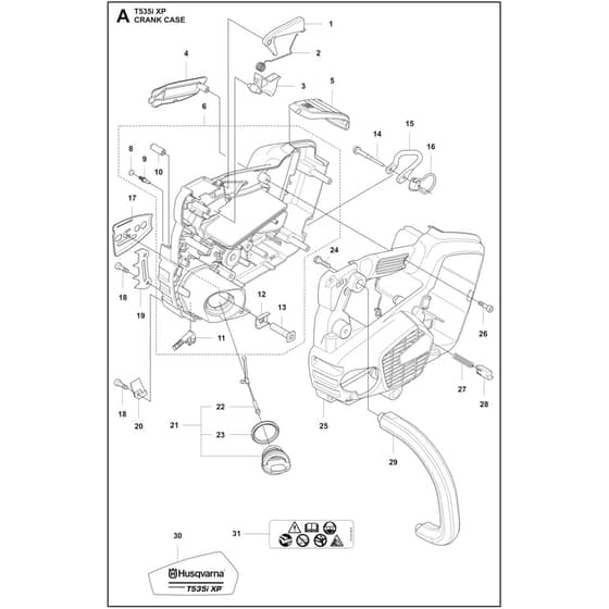 Husqvarna T535i XP - 970716412 - Crankcase