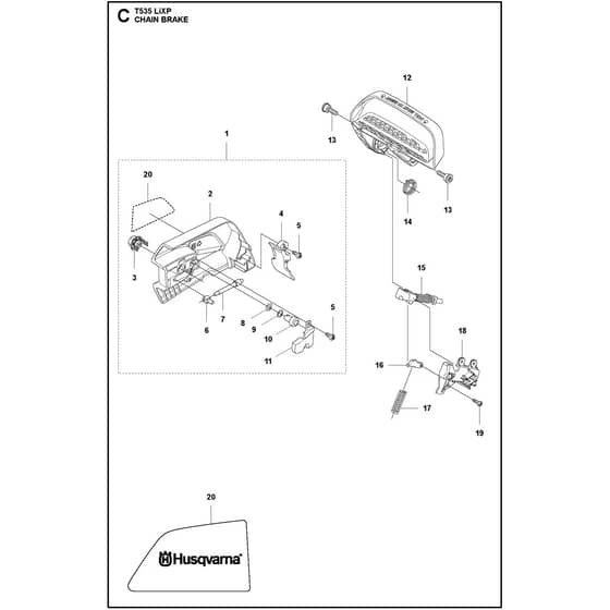 Husqvarna T535i XP - 970716412 - Chain Brake