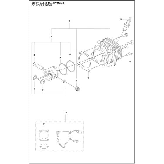 Husqvarna T540 XP Mark III - 970517912 - Cylinder Piston