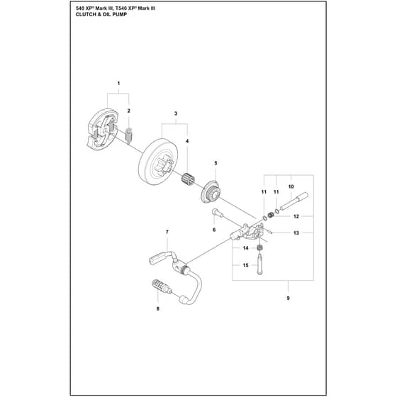Husqvarna T540 XP Mark III - 970517912 - Clutch And Oil Pump