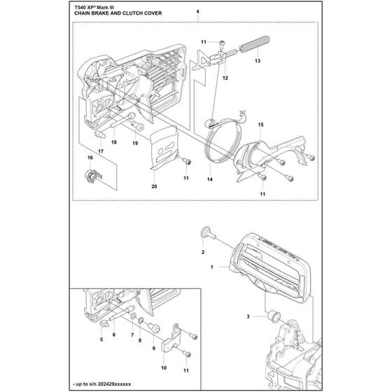 Husqvarna T540 XP Mark III - 970517912 - Chain Brake And Clutch Cover