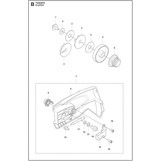 Husqvarna T540i XP G - 970568112 - Clutch