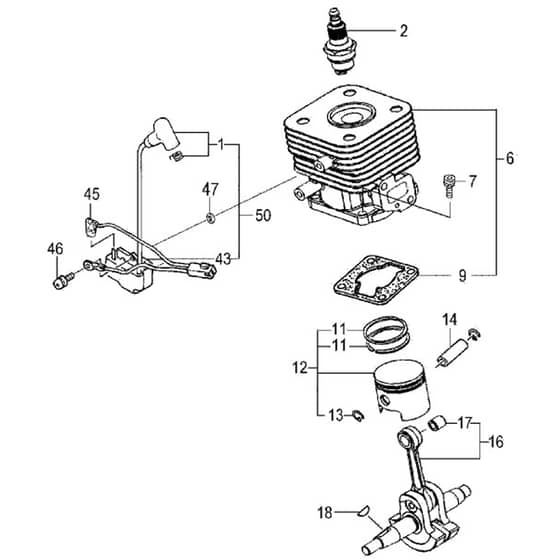 Tanaka TBC-250PF - Cylinder Piston Crankshaft