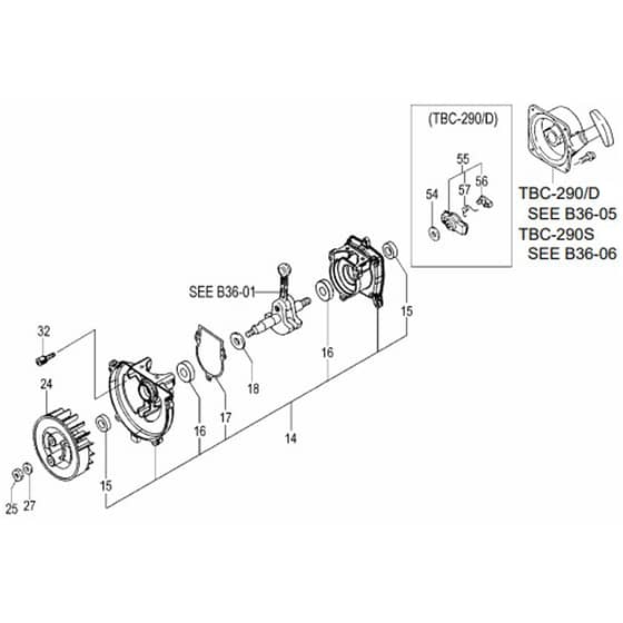 Tanaka TBC-290S - Crankcase