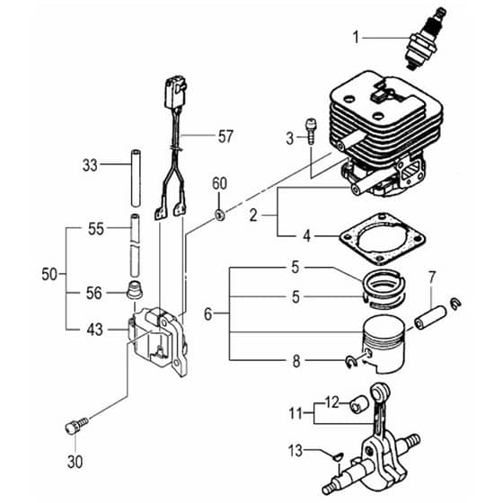 Tanaka TBC-290S - Cylinder Piston Crankshaft