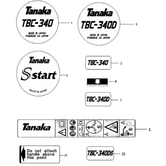Tanaka TBC-340D - Aug 2012 - Labels