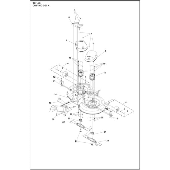 Husqvarna TC100i - 970745002 - Mower Deck / Cutting Deck 01