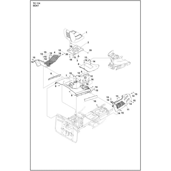 Husqvarna TC114 - 970622301 - Seat