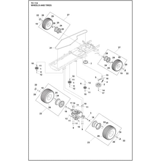 Husqvarna TC114 - 970622301 - Wheels And Tires