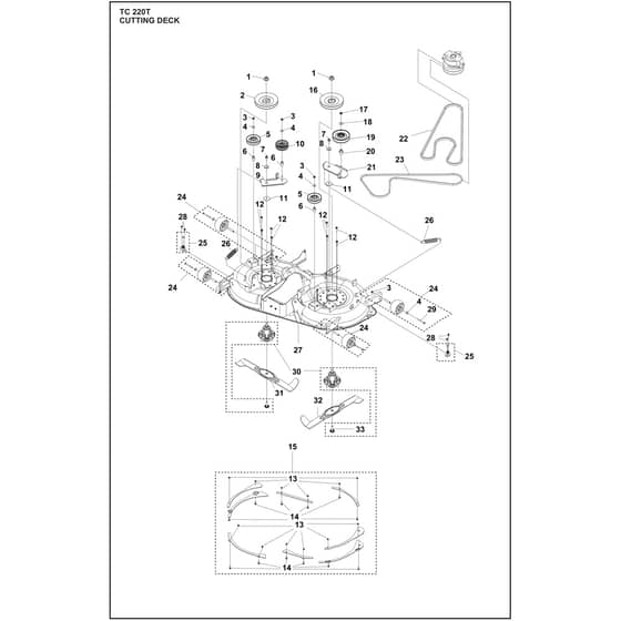Husqvarna TC220 T - 970727801 - Mower Deck / Cutting Deck 01