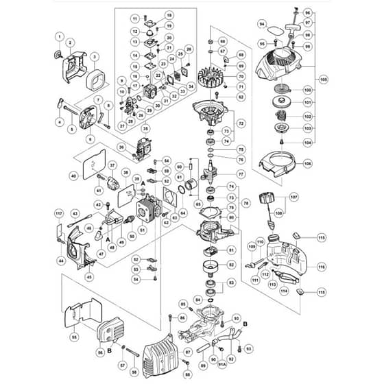 Tanaka TCH 22ECP2 (62-78) - Main Assembly