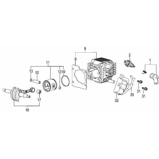 Tanaka TCS-2801S-SC - Cylinder Piston Crank Shaft