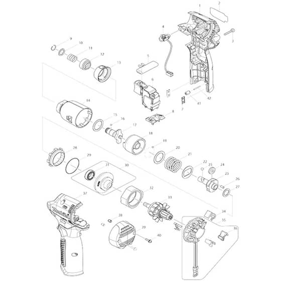 Makita TD091D - Cordless Impact Driver - Power Tool Diagram